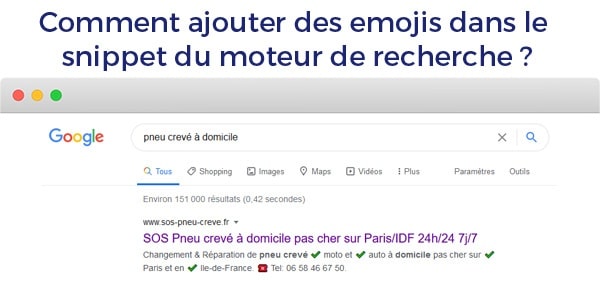 Comment ajouter des emojis dans le snippet du moteur de recherche ?