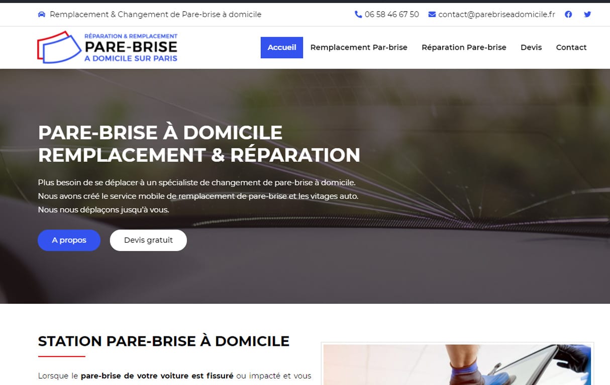 site web parebrise a domicile